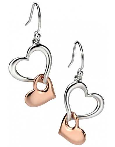 My-jewelry - D4861 - earring heart rose Gold plated in 925/1000 silver