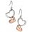 My-jewelry - D4861 - earring heart rose Gold plated in 925/1000 silver