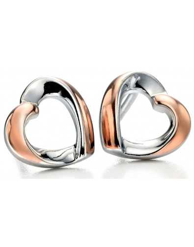 My-jewelry - D5086 - earring heart rose Gold plated in 925/1000 silver