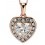 My-jewelry - D4312 - Necklace heart rose Gold plated and zirconium in 925/1000 silver