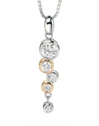 My-jewelry - D3457 - Necklace heart Gold plated and zirconium in 925/1000 silver