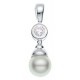 necklace Pearl and zirconium in 925/1000 silver