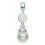 necklace Pearl and zirconium in 925/1000 silver