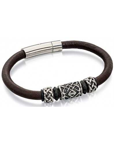 My-jewelry - D4739 - Bracelets chic leather steel oxidized stainless