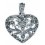 Necklace heart marcassite in 925/1000 silver