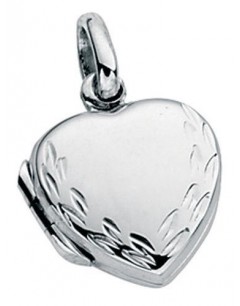 Necklace pendant heart photo in 925/1000 silver