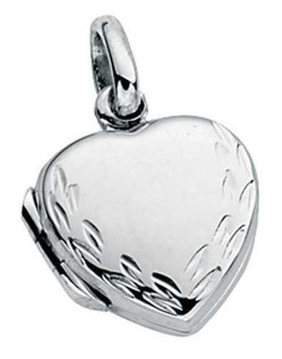 Necklace pendant heart photo in 925/1000 silver