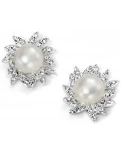 My-jewelry - D4878 - earring pearl and zirconium in 925/1000 silver