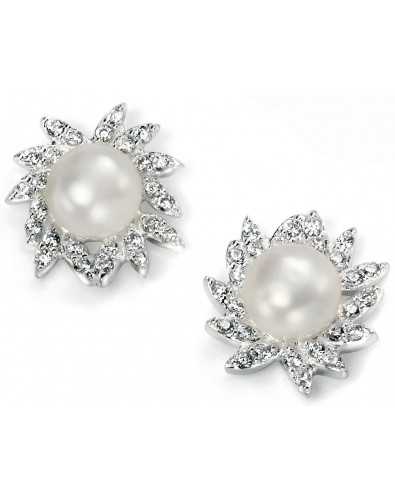 My-jewelry - D4878 - earring pearl and zirconium in 925/1000 silver