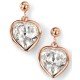 My-jewelry - D4910 - earring Gold plated pink heart Swarovski crystal in 925/1000 silver