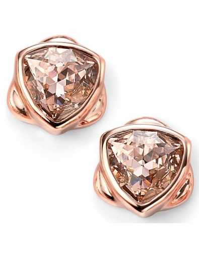 My-jewelry - D4915 - earring triangle Gold plated pink Swarovski crystal in 925/1000 silver