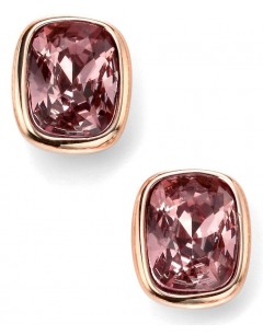 My-jewelry - D4916 - earring ancient Gold plated pink Swarovski crystal in 925/1000 silver