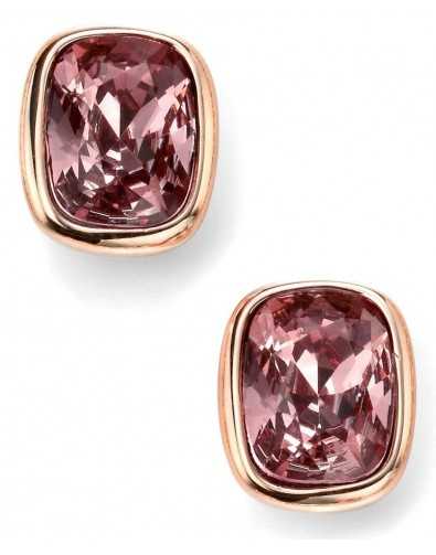 My-jewelry - D4916 - earring ancient Gold plated pink Swarovski crystal in 925/1000 silver