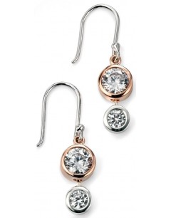 My-jewelry - D4917 - earring chic rose Gold plated zirconium in 925/1000 silver