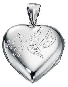 Necklace pendant picture heart in 925/1000 silver