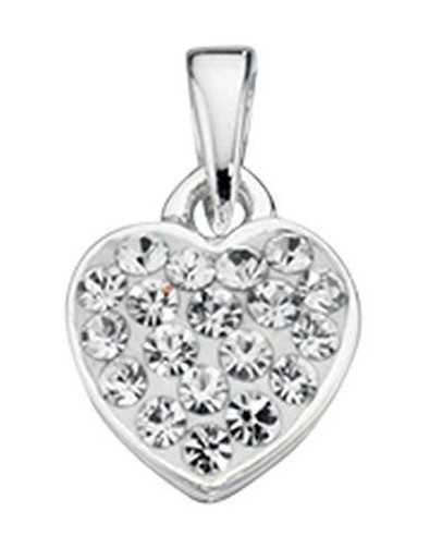 Necklace heart and zirconium in 925/1000 silver