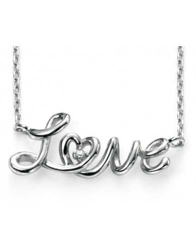 My-jewelry - D3806 - Necklace Love rhodium-plated in 925/1000 silver