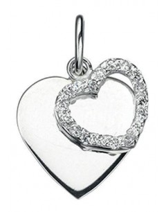 Necklace with double hearts in 925/1000 silver