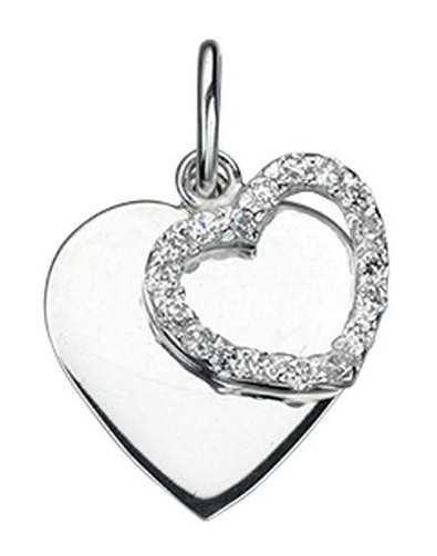 Necklace with double hearts in 925/1000 silver