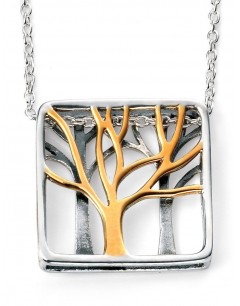 My-jewelry - D3828 - Necklace tree of life trend rhodium-plated and Gold-plated in 925/1000 silver