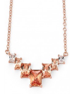 My-jewelry - D3921 - Collar trend rose Gold plated and zirconia champagne in 925/1000 silver