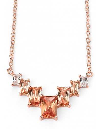 My-jewelry - D3921 - Collar trend rose Gold plated and zirconia champagne in 925/1000 silver