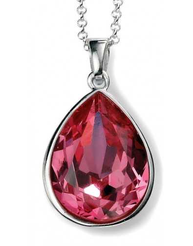 My-jewelry - D4057 - Necklace-pink Swarovski crystal in 925/1000 silver