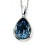 My-jewelry - D4208 - Necklace-crystal-Swarovski blue and rhodium-plated in 925/1000 silver