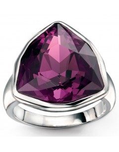 My-jewelry - D3320 - Ring triangle amethyst crystal Swarovski in 925/1000 silver