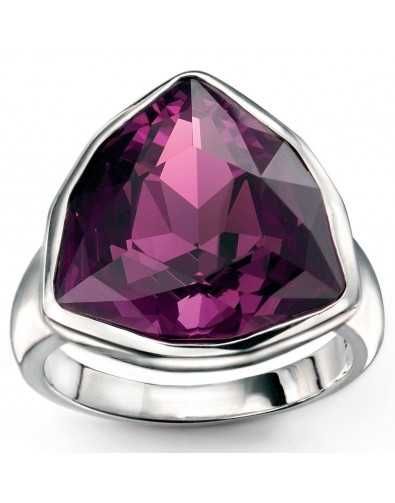 My-jewelry - D3320 - Ring triangle amethyst crystal Swarovski in 925/1000 silver