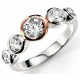 My-jewelry - D3321 - Ring trend rose Gold plated and zirconium in 925/1000 silver