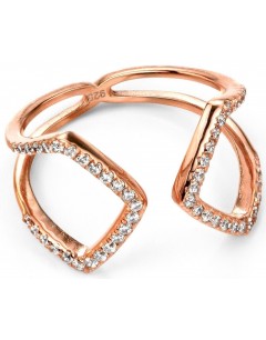 My-jewelry - D3424c - Ring trend rose Gold plated and zirconium in 925/1000 silver