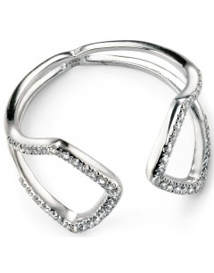 My-jewelry - D3425 - Ring trend-plated rhodium and zirconium in 925/1000 silver