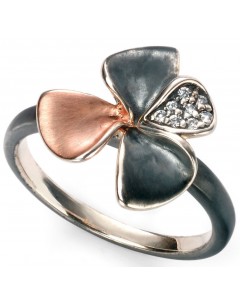 My-jewelry - D3436 - flower Ring trendy rose Gold plated and zirconium in 925/1000 silver