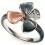 My-jewelry - D3436 - flower Ring trendy rose Gold plated and zirconium in 925/1000 silver