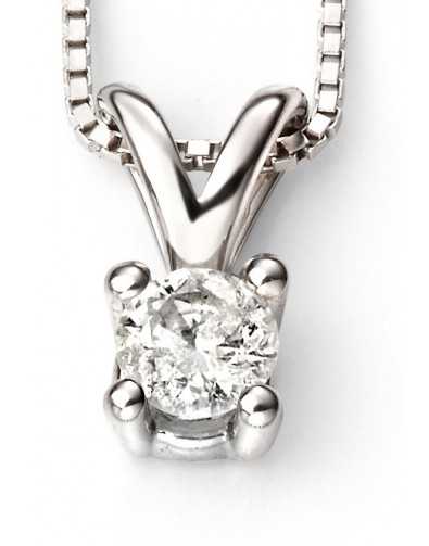 D264c - Superb necklace diamond solitaire white Gold 375/1000