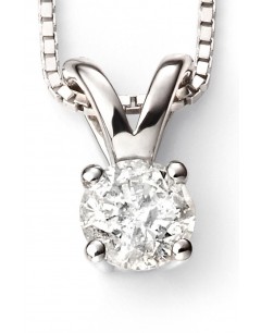 My-jewelry - D265c - Superb necklace diamond solitaire white Gold 375/1000