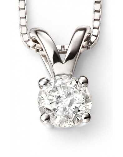 My-jewelry - D265c - Superb necklace diamond solitaire white Gold 375/1000