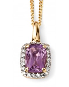 My-jewelry - D634c - Superb necklace with amethyst and diamond in Gold 375/1000