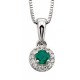 My-jewelry - D875c - Stunning necklace emerald and diamond white Gold 375/1000