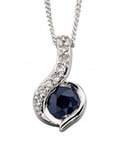 My-jewelry - D881 - Superb necklace sapphire and diamond white Gold 375/1000