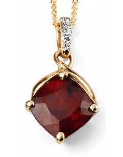 My-jewelry - D2022 - Pretty necklace with garnet and diamond Gold 375/1000