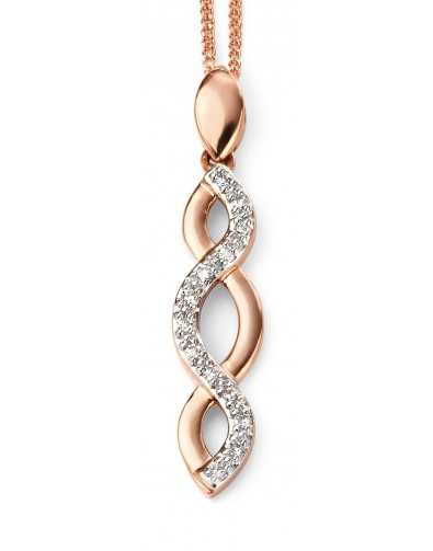 My-jewelry - D2025 - diamond Necklace in rose Gold 375/1000