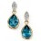 My-jewelry - D2020a - earring trend blue topaz and diamond Gold 375/1000