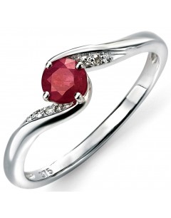 My-jewelry - D469 - Ring Ruby and Diamond 0,02 carat gold 375/1000