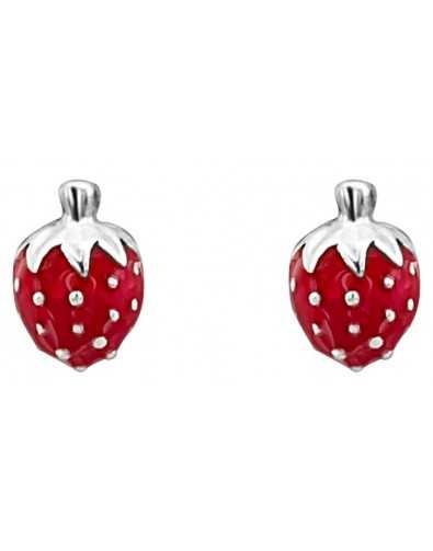 My-jewelry - DC165 - Superb earring strawberry for a little girl in 925/1000 silver