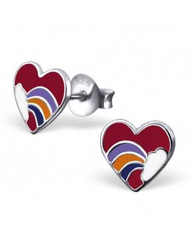 My-jewelry - H1557 - earring heart rainbow 925 sterling silver