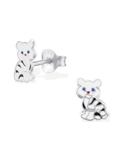 My-jewelry - H2034 - earring small white tiger in 925/1000 silver