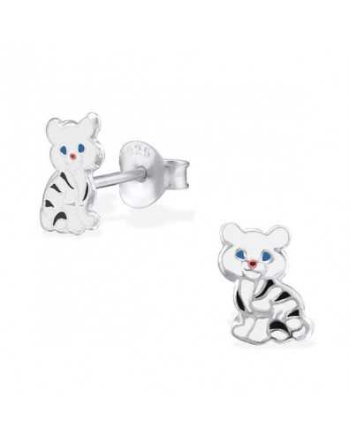 My-jewelry - H2034 - earring small white tiger in 925/1000 silver