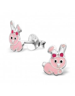 my-jewelry - H2308 - earring small pink bunny in 925/1000 silver